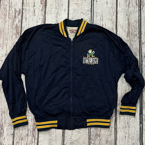 Vintage Notre Dame Fighting Irish NCAA College Zip Up Sports 1980s Jacket - Picture 1 of 7